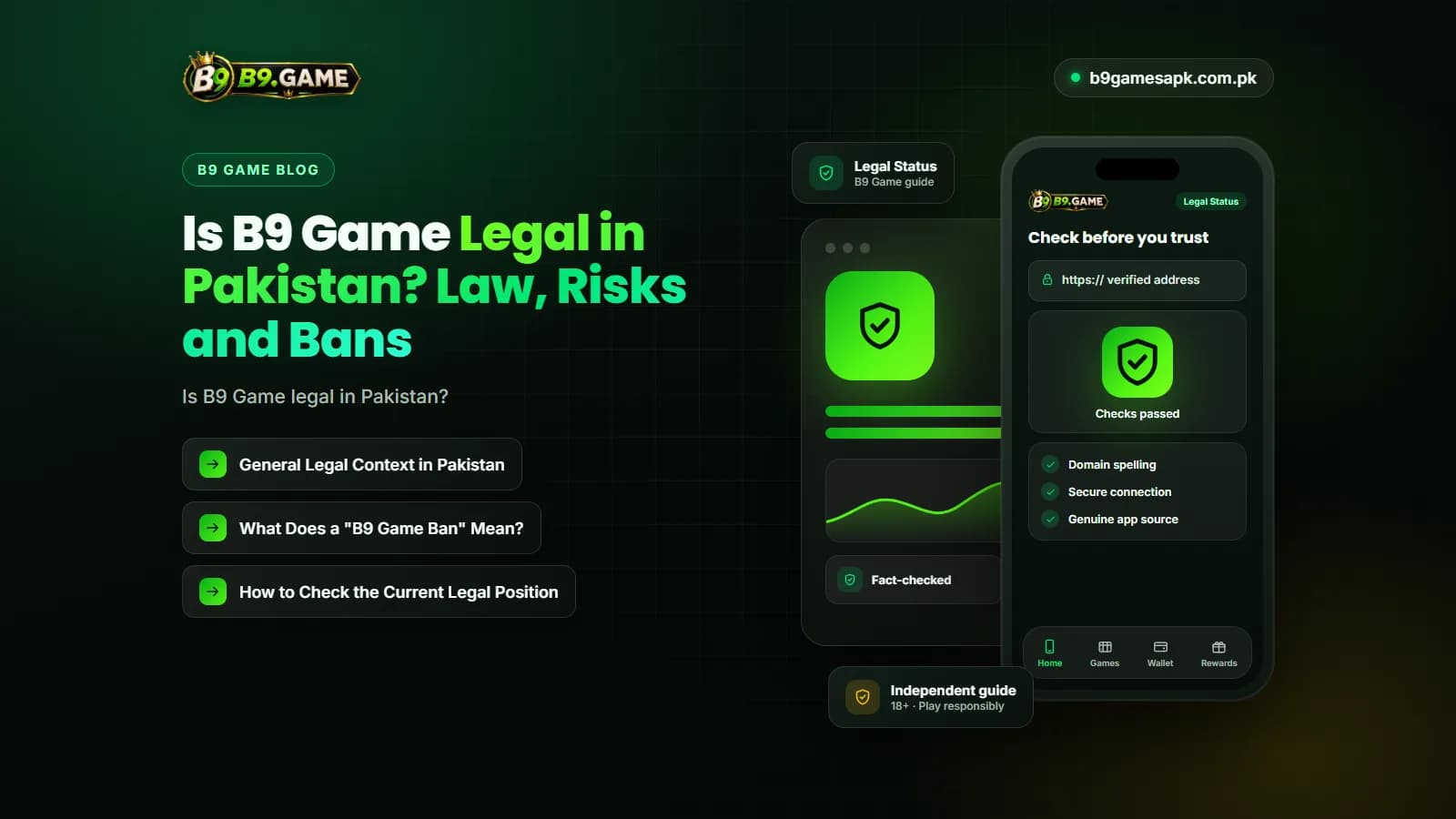General overview of whether B9 Game is legal in Pakistan