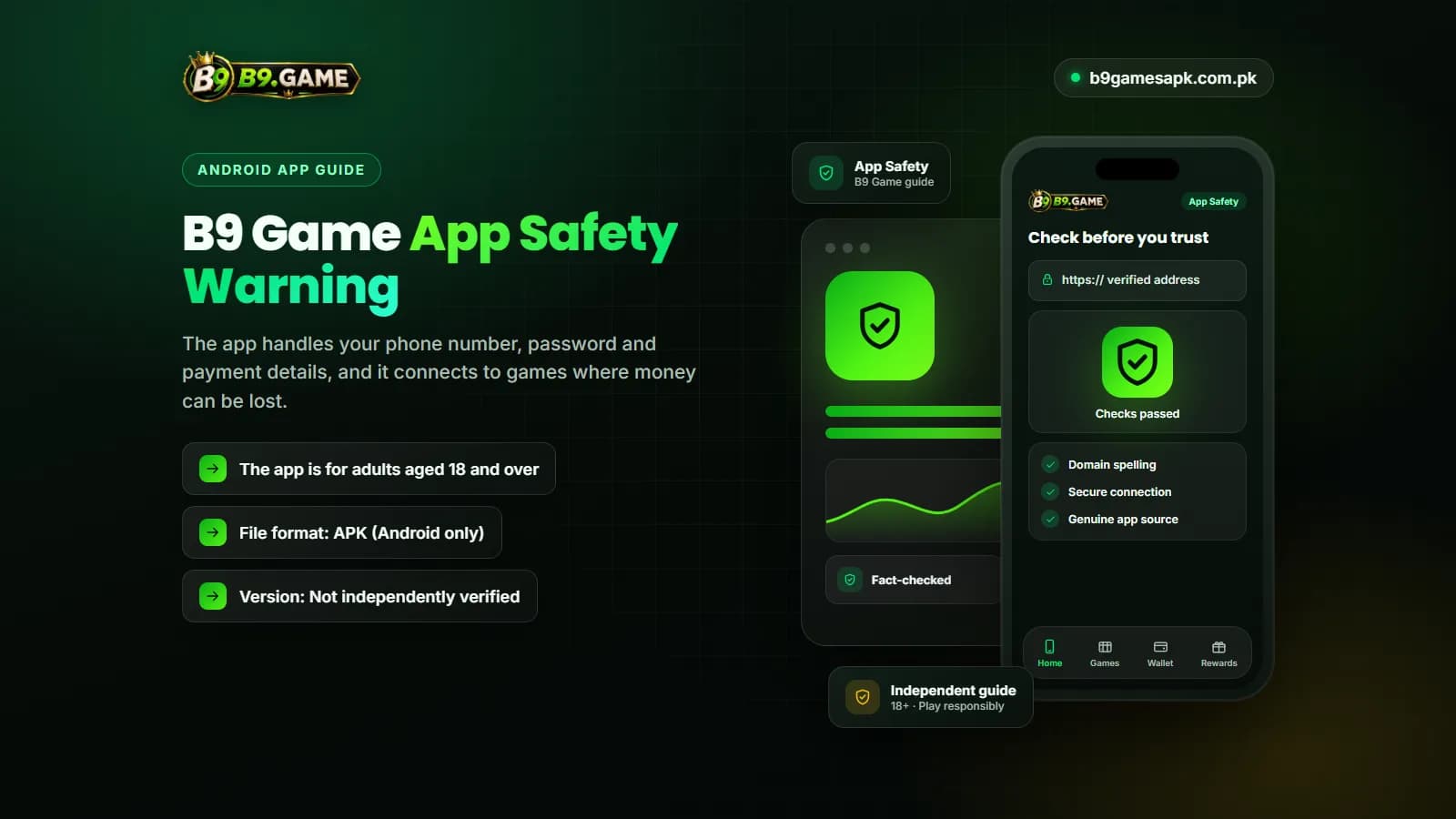 Safety checks before using the B9 Game app