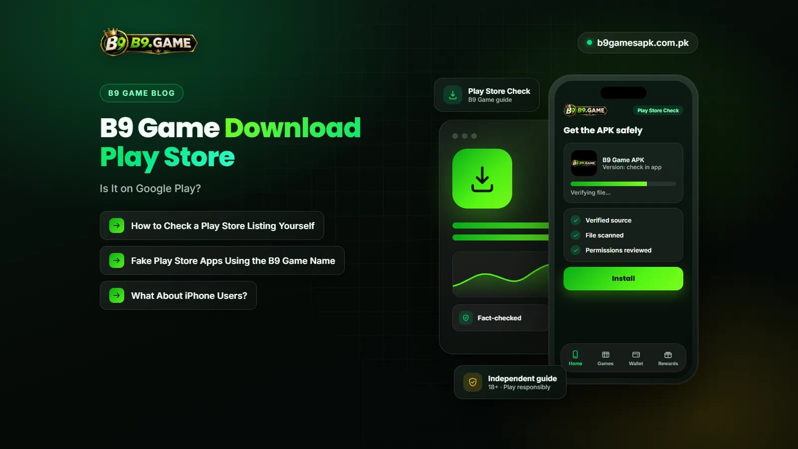 Play Store Check Download icon representing a B9 Game download from the Play Store