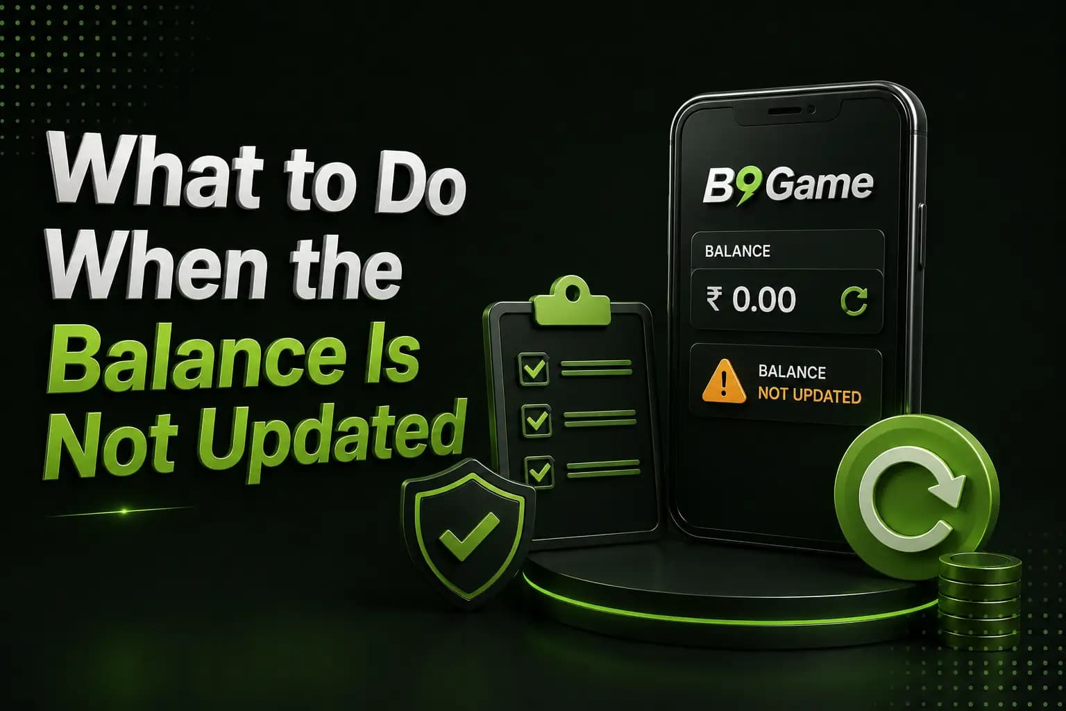 Balance Not Updated What to do when the B9Game balance is not updated