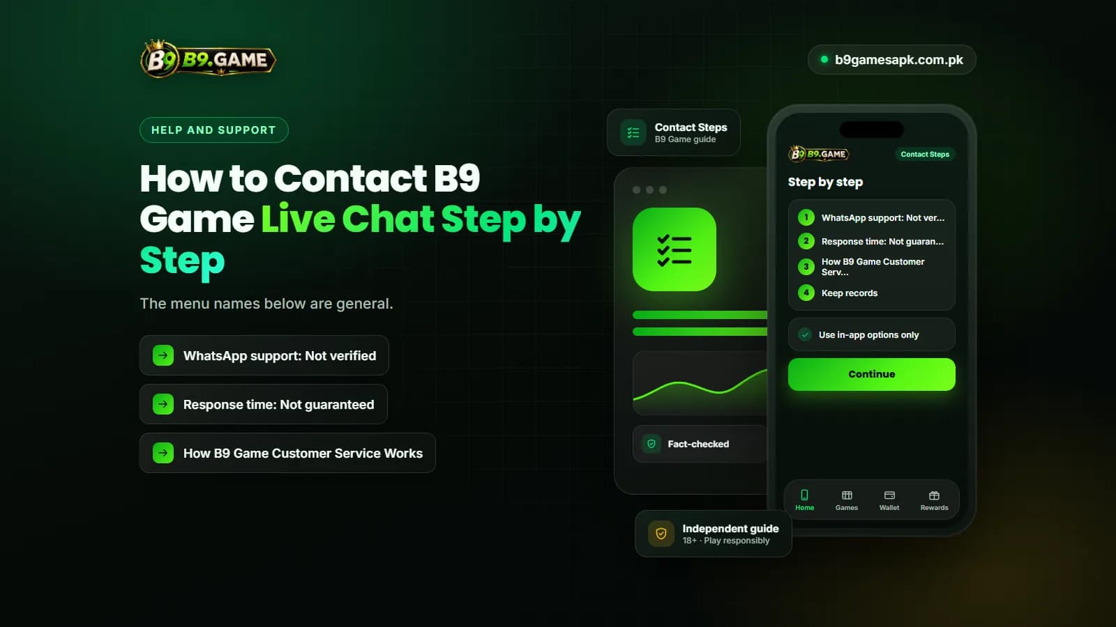 Contact Steps Step-by-step process to contact B9 Game live chat