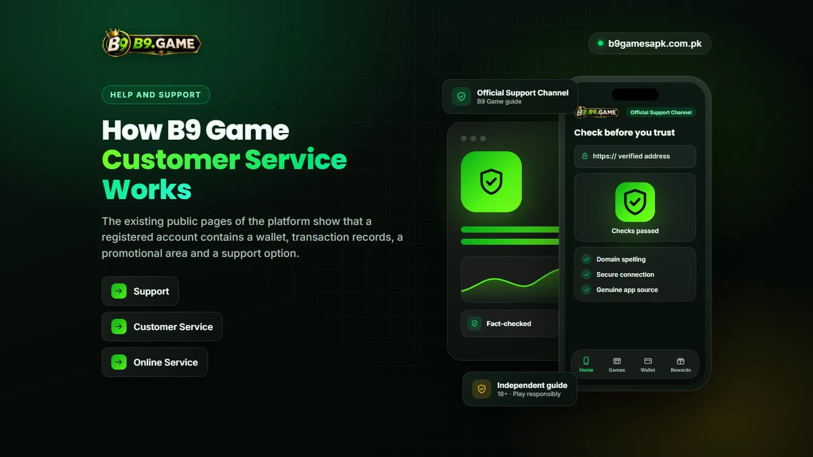 Official Support Channel Where to find the official B9 Game customer service option inside the account