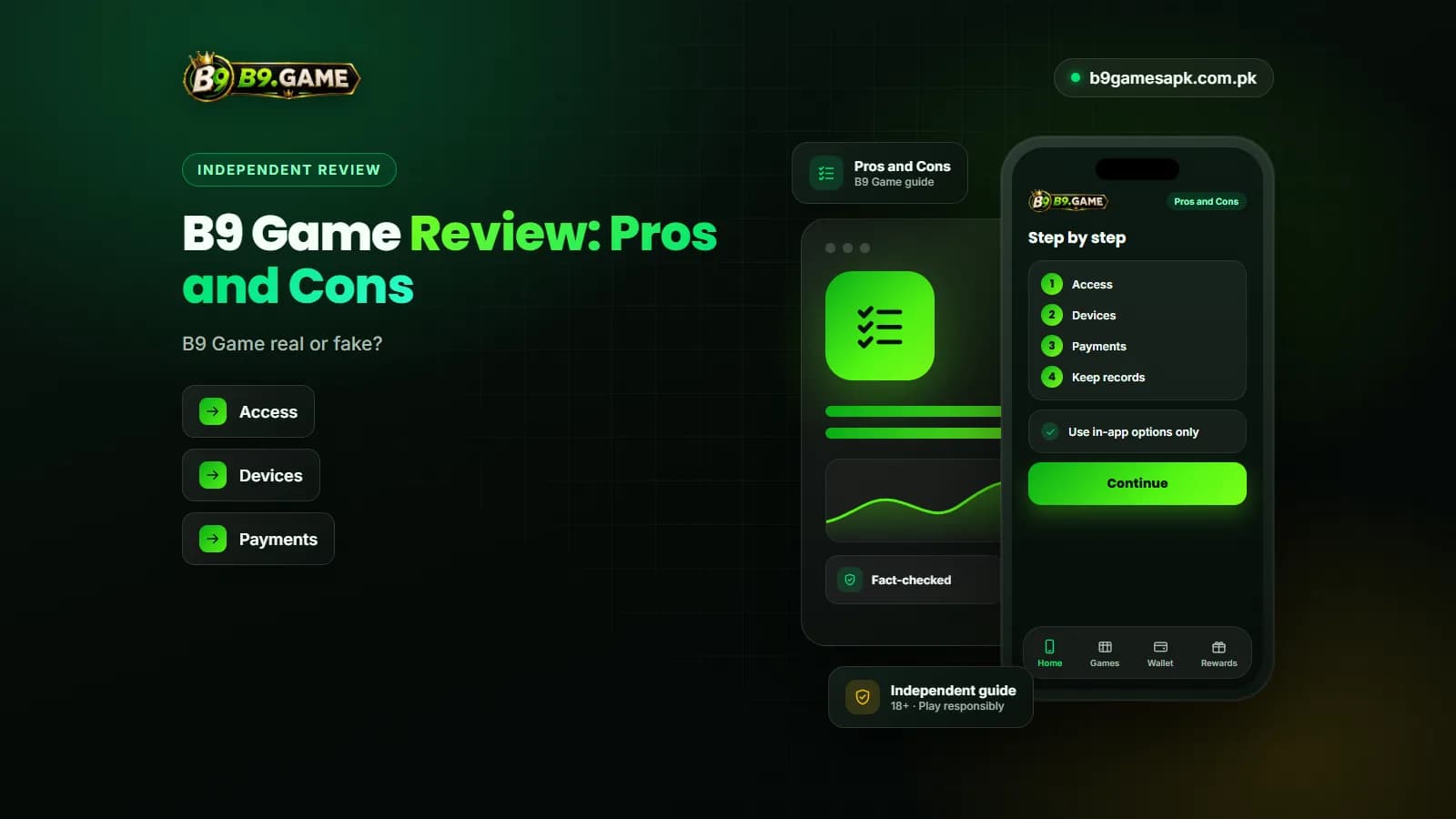Pros and Cons B9 Game review pros and cons table