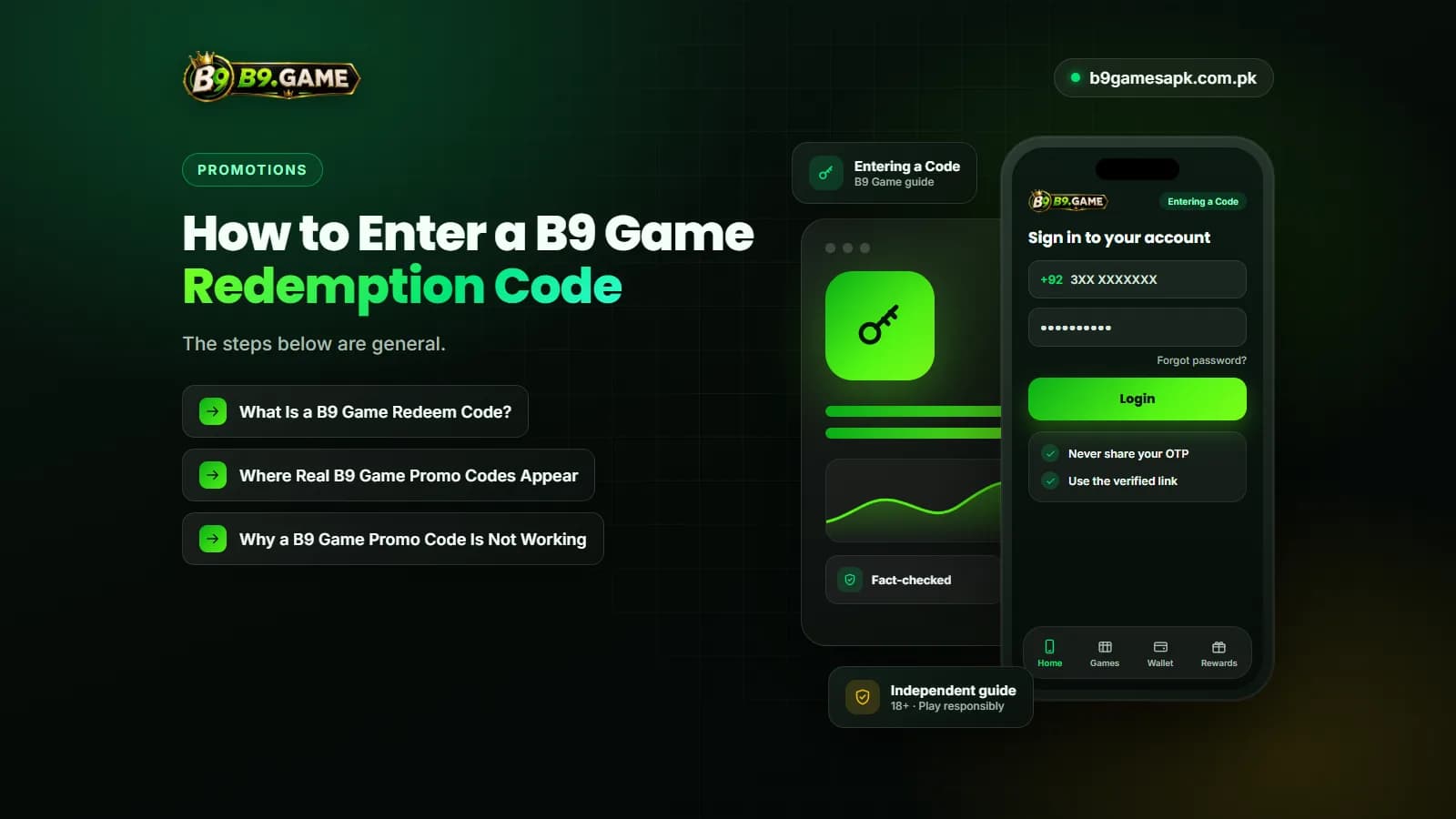 Entering a Code Steps to enter a B9 Game redemption code inside the account